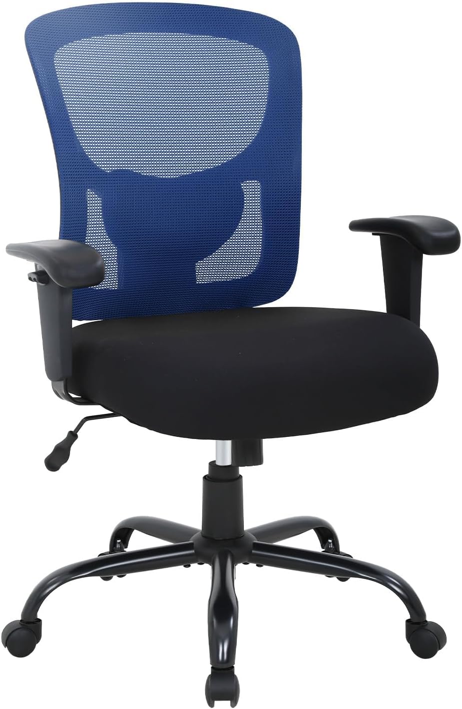 BestOffice Big & Tall Office Chair, 400 lb Capacity Mesh Desk Seating with Lumbar Support, Wide Seat, Adjustable Arms, Rolling Swivel High-Back Ergonomic Executive Task Model for Home Office, Blue