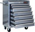 7 Drawer Tool Cart: Multifunctional US General Tool Box on Wheels and Rolling Toolbox (Sliver)