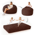 Adult bean bag chair bed, bean bag sofa with filling, memory foam, comfortable floor sofa bed, boneless floor chair, suitable for living room bedroom dormitory balcony lounge (Coffee Color, Chair Bed)
