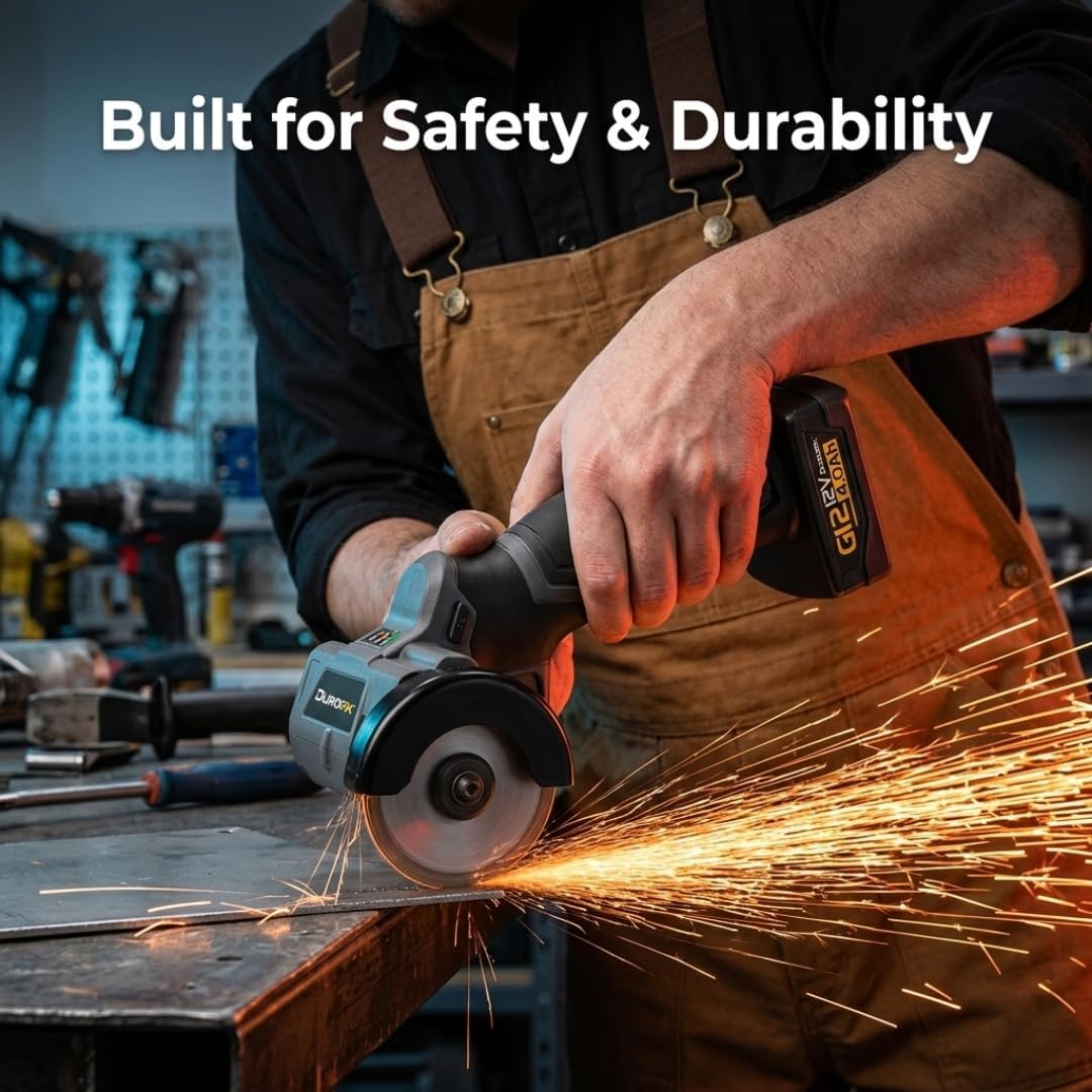 Durofix RC1222-P2G G12 Series 12V Cordless 3' Compact Cut-Off Tool Kit, 20,000 RPM with Interchangeable Blades & Safety Guard + 2 Battery & Canvas Bag