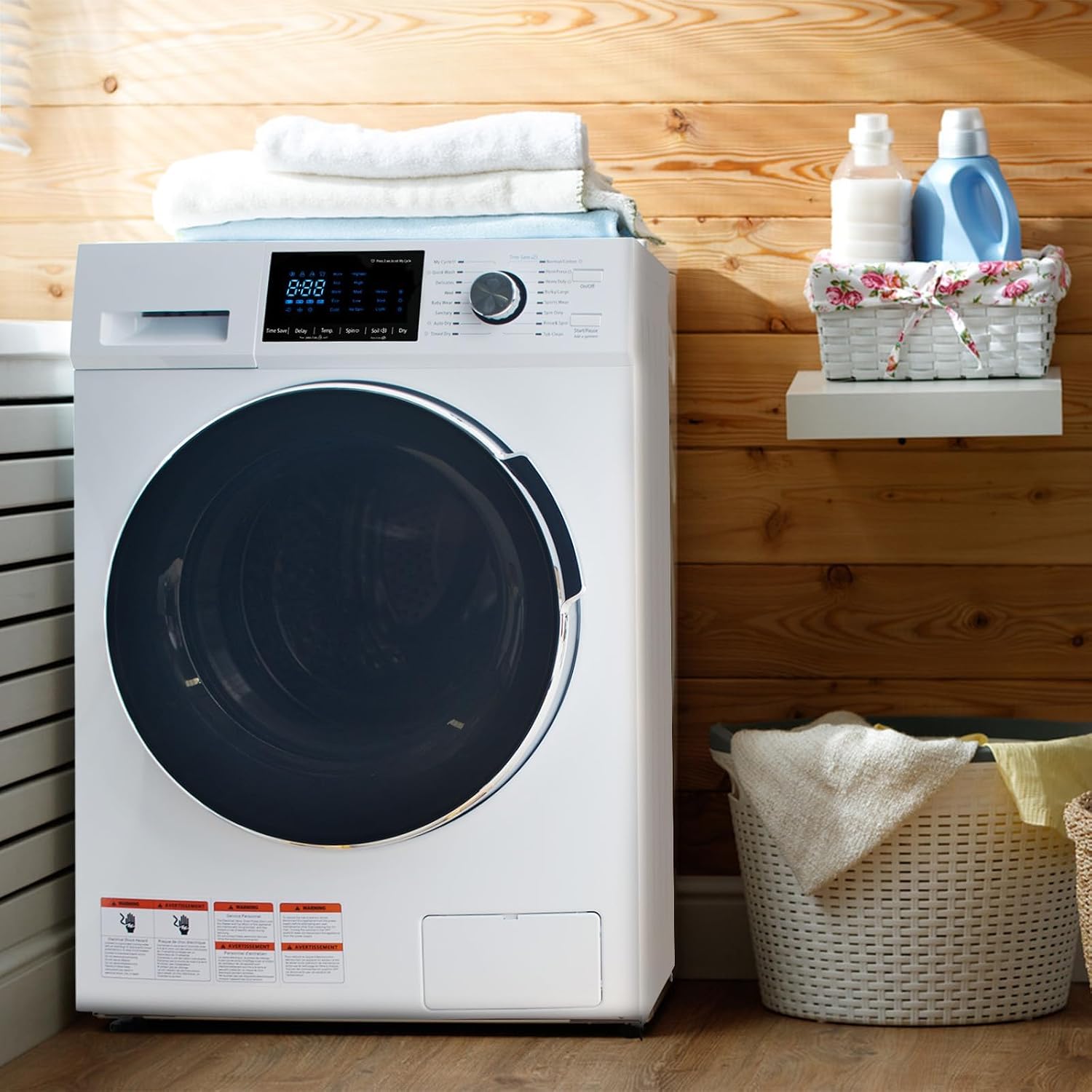 2.7 Cu.Ft All-in-One Washer and Dryer Combo, 24' Front Load Ventless Washer Dryer with 26.5 Lbs Loading Capacity, Compact Size, LED Display, Child Lock, White