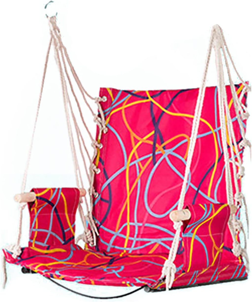 Hammock Chair Swing Hanging Rope Swing Chair with 2 Seat Cushions Soft Max 330 Lbs Handmade Hanging Chair for Bedroom Patio Yard Garden Outdoor Indoor (I)