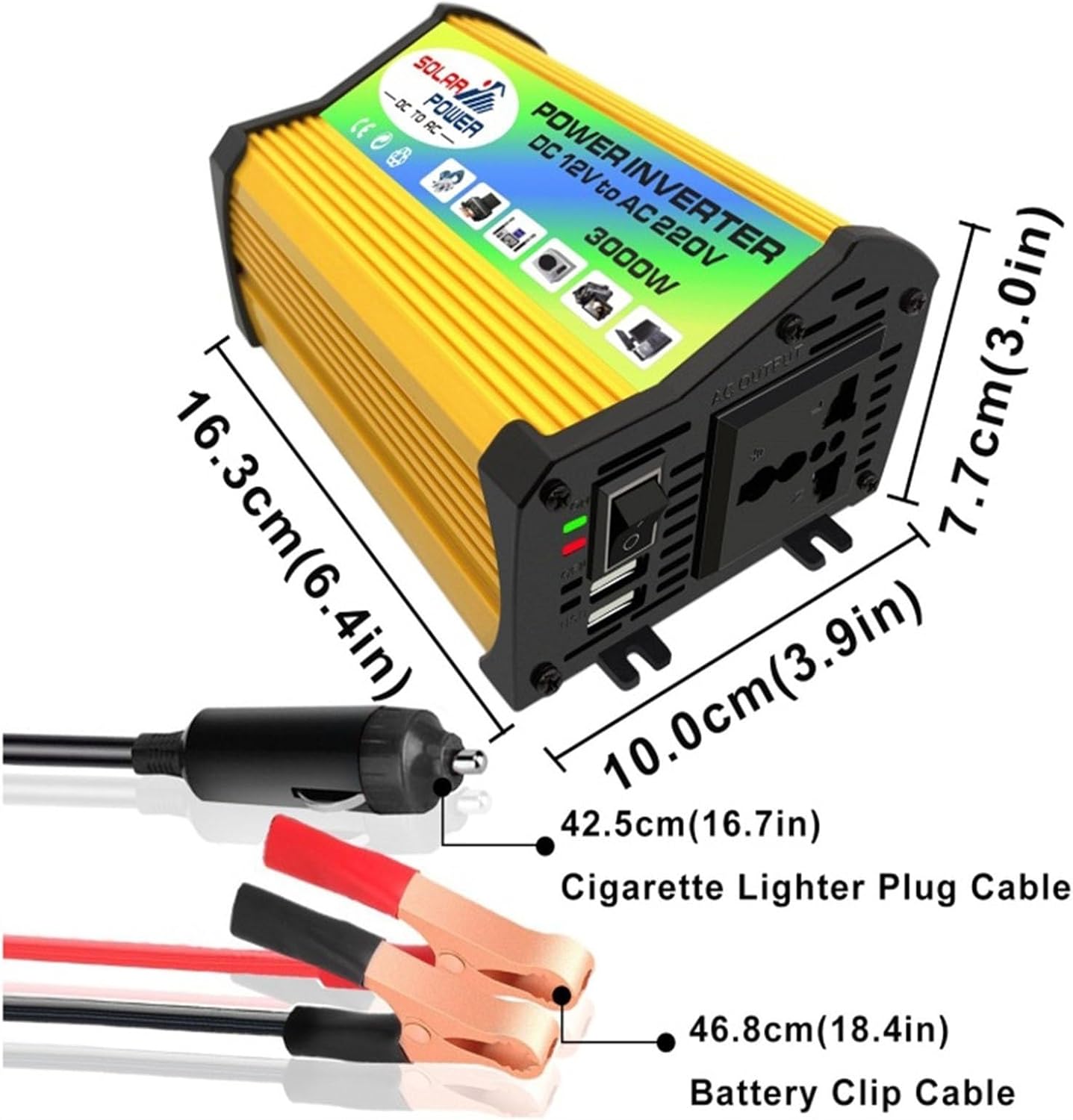 Solar Panel Kit 3000W with 50A Controller, 50W 12V Solar Panel, and Inverter for Off-Grid Power Supply - Complete Home Solar Generator System