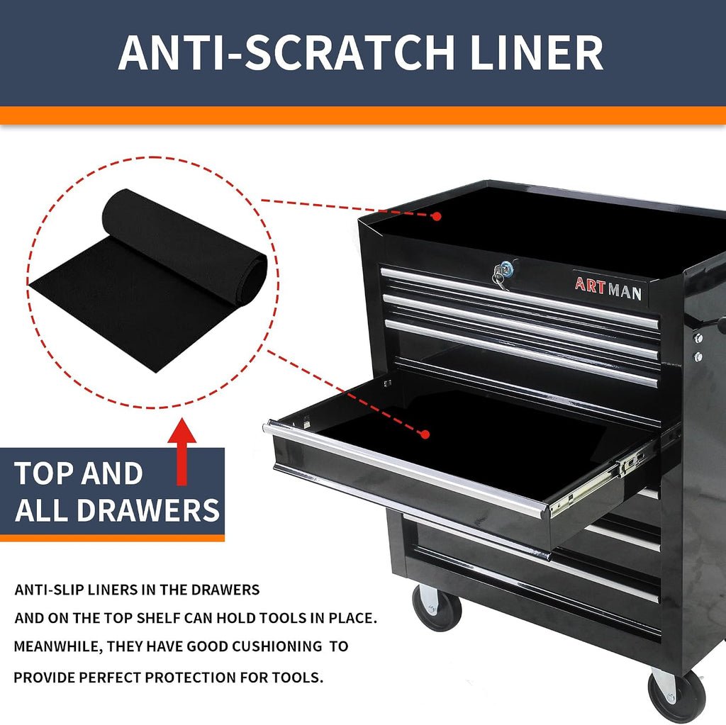 7-Drawer Rolling Tool Cart, Tool Box on Wheels,Lockable Home Repair Tool Storage Organizer, Tool Chest Cabinet for Mechanic, Garage