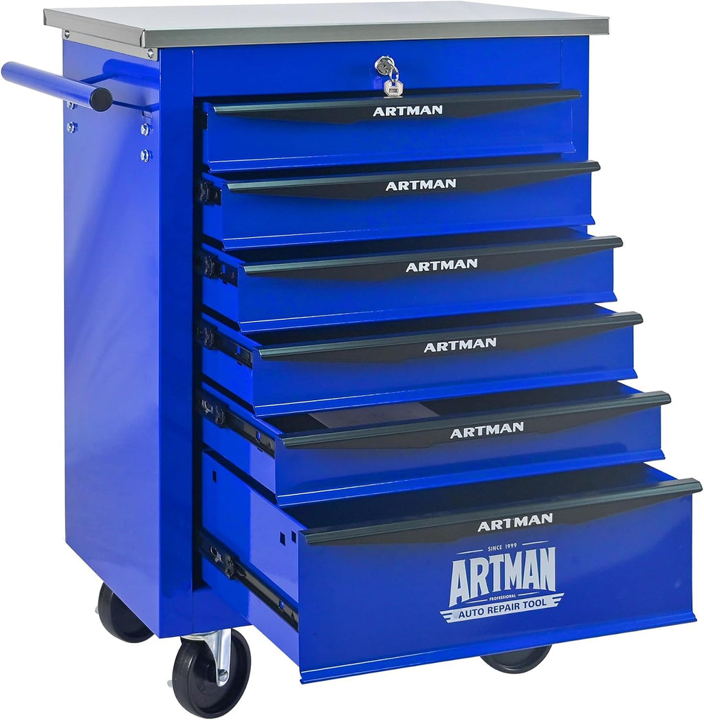 Campfun Tool Cart on Wheels 6 Drawers Rolling Tool Chest Workbench, Metal Tool Cabinet with Extra 7 Tool Storage Boxes, Tool Chest Combo Portable Mechanic Tool Cart for Garage Workshop Warehouse