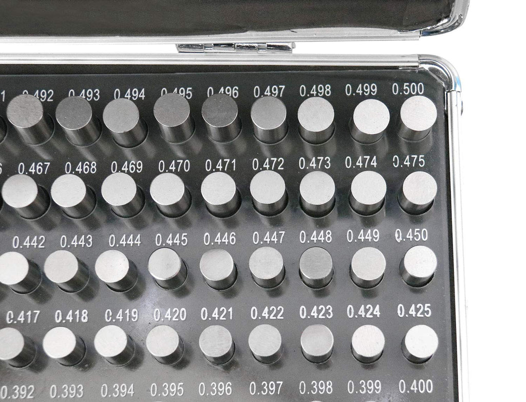Accusize Industrial Tools 0.251''-0.500'', 250 Pc Steel Plug Pin Gage Set, Minus, Class Zz, with Reliable Strong Aluminum Case, M2(-) a