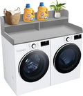 Royxen Laundry Countertop with 2-Tier Shelf Universal Fit, Washer and Dryer Countertop with Storage Space, Shelf Height 11.5 Inches, Solid Wood Core, Grey