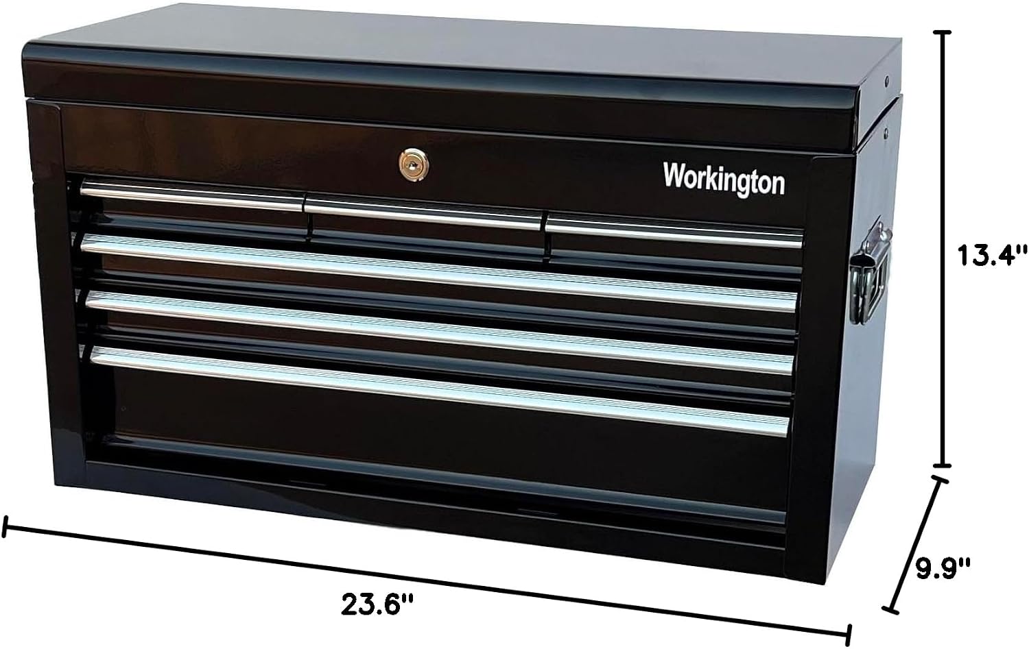 Workington Portable Metal Tool Chest with 6 Drawers, 24' 6-Drawer Tool Chest Cabinet with Ball Bearing Drawer Slides, Steel Tool Storage Box Organizer 4005 Black