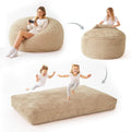 Adult Bean Bag Chair Bed, Bean Bag Sofa with Filling, Memory Foam, Comfortable Floor Sofa Bed, Boneless Floor Chair, Suitable for Living Room Bedroom Dormitory Balcony Lounge (Apricot, Chair Bed)