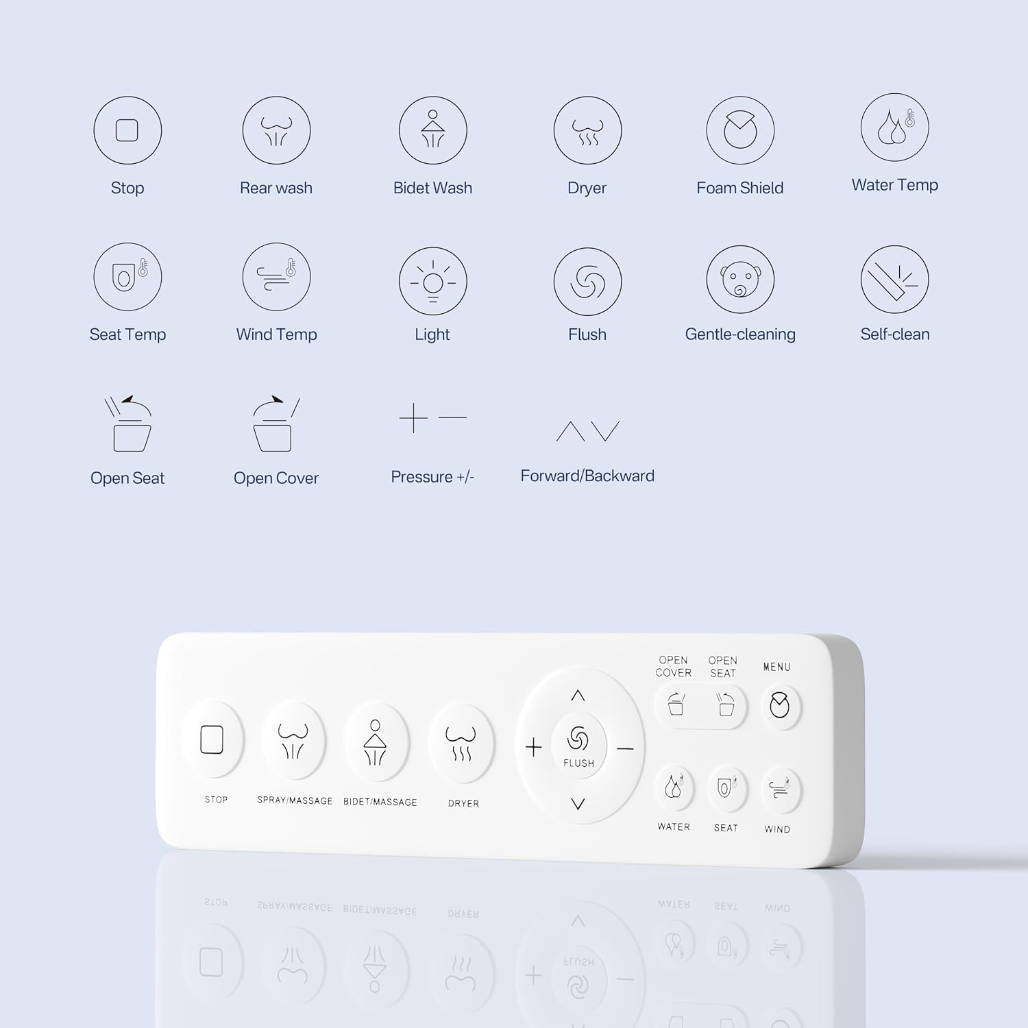 Eridanus Smart Toilet with Bidet Built in, Bidet Toilet with Auto Open/Close Lid, Cleaning Foam Dispenser, Warm Water Sprayer & Air Dryer, Foot Sensor Flush, Elongated Heated Seat, ADA Height