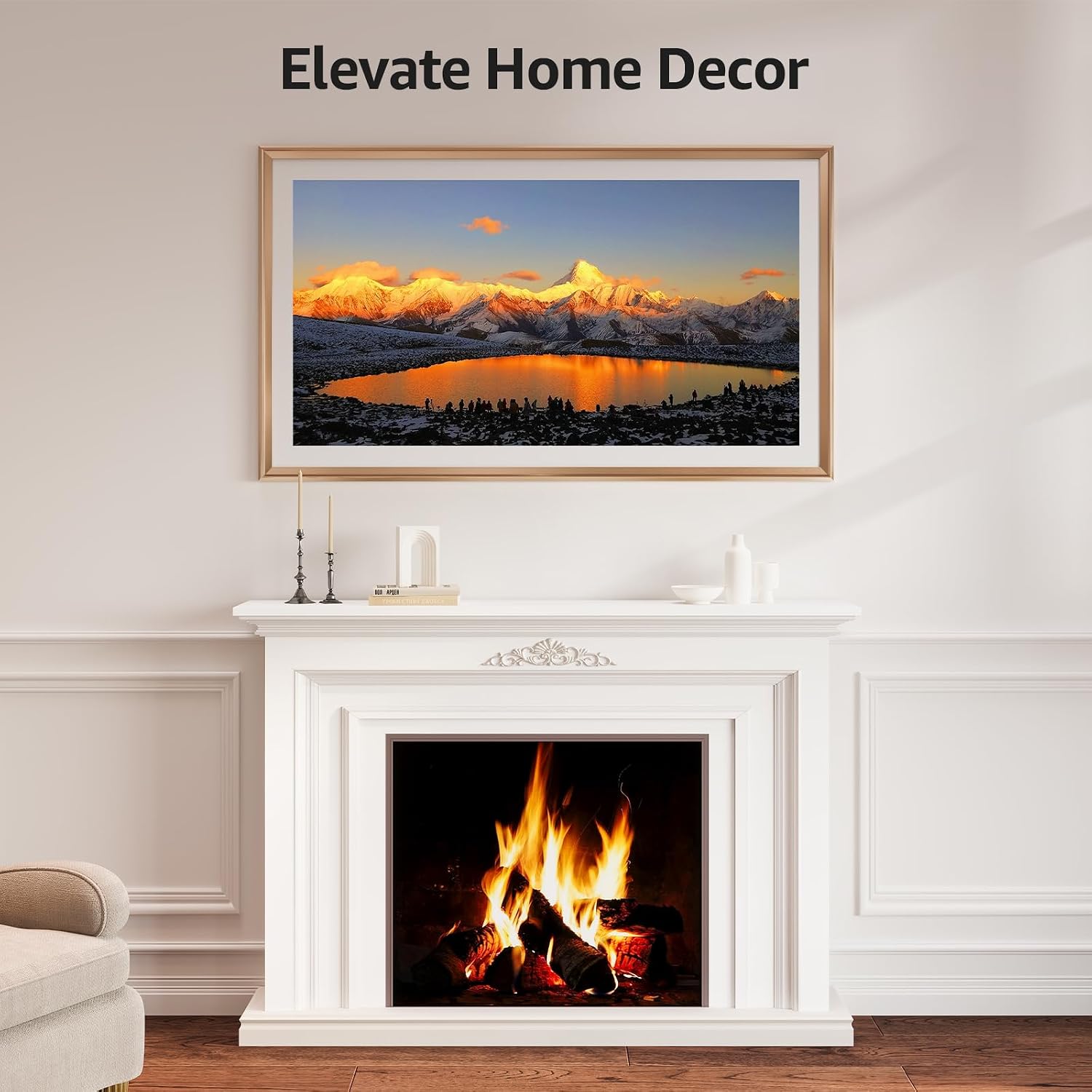 TV Frames 55' Deco Alloy Bezel Only for Samsung The Frame TVs, Modern & Minimalist Styles from TV to Art, Interchangeable Bezels for Home Decor, Easy Installation (Fits 2021-2025 Frame TVs)
