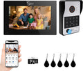 7-Inch Smart Video Intercom System,1080P HD Wired Doorbell with Touchscreen Monitor,Fingerprint, RFID & PIN Unlock,Tuya Smart App Control,Ideal for Homes, Villas & Apartments (1 doorbell + 1 Monitor)