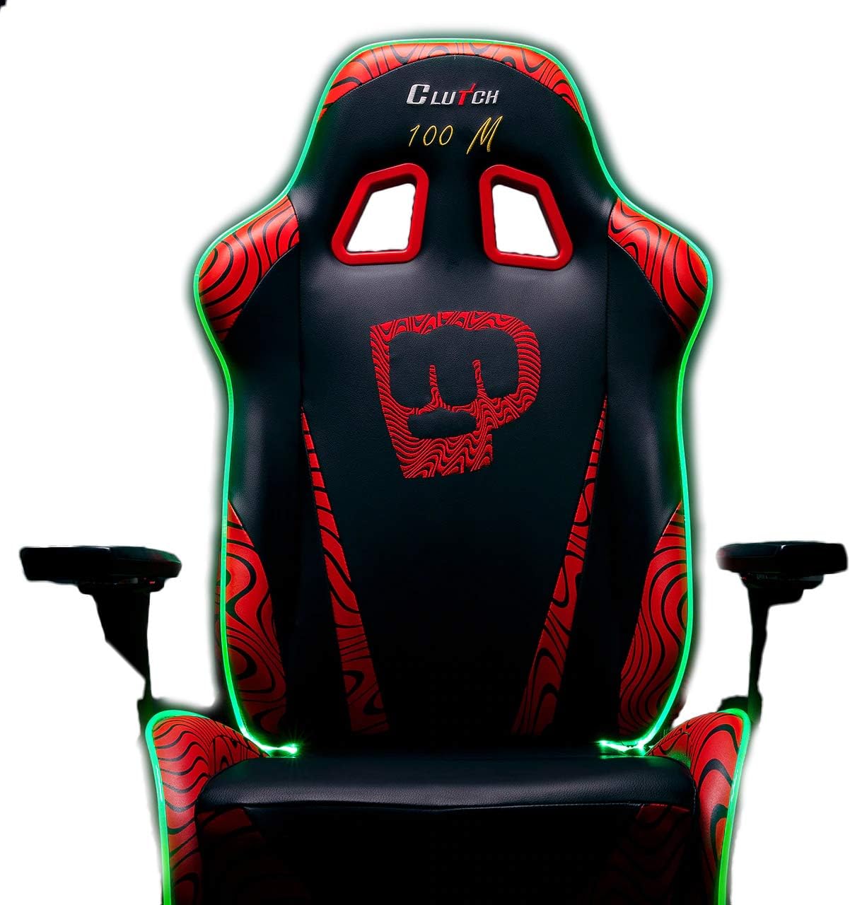 Clutch Chairz Pewdiepie Chair LED 100M- Ergonomic Gaming Chair, Video Game Chairs, Office Chair, High Chair and Lumbar Pillow for Computer Desk - Black - Throttle Series