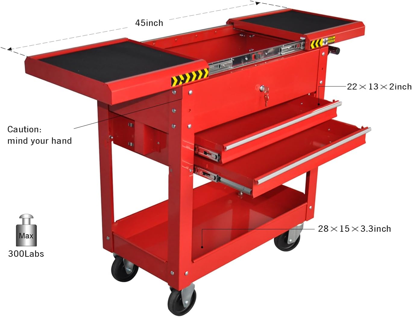 Pro-Lift M-0004 Tool Cart, 350 lbs Capacity, 1 Pack