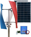 3000W Wind Solar Hybrid Power Generation System With 200W Solar Panel, 12V/24V/48V Vertical Axis Wind Turbine Generator Kit And Intelligent Controller(48V)