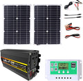 Solar System Kit - 3000W/4000W with 12V to 110V/220V Inverter, 50A MPPT Controller, 50W Foldable Solar Panel, Home Solar Grid Generator (800W, 12V-110V)