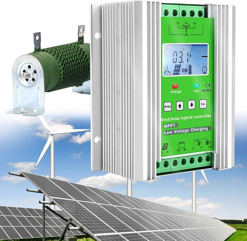12V/24V/48V Battery Off Grid Wind Turbine Solar Hybrid MPPT Charge Boost Controller with Unloader,for Wind Generator Solar Panel System Controller 10000W