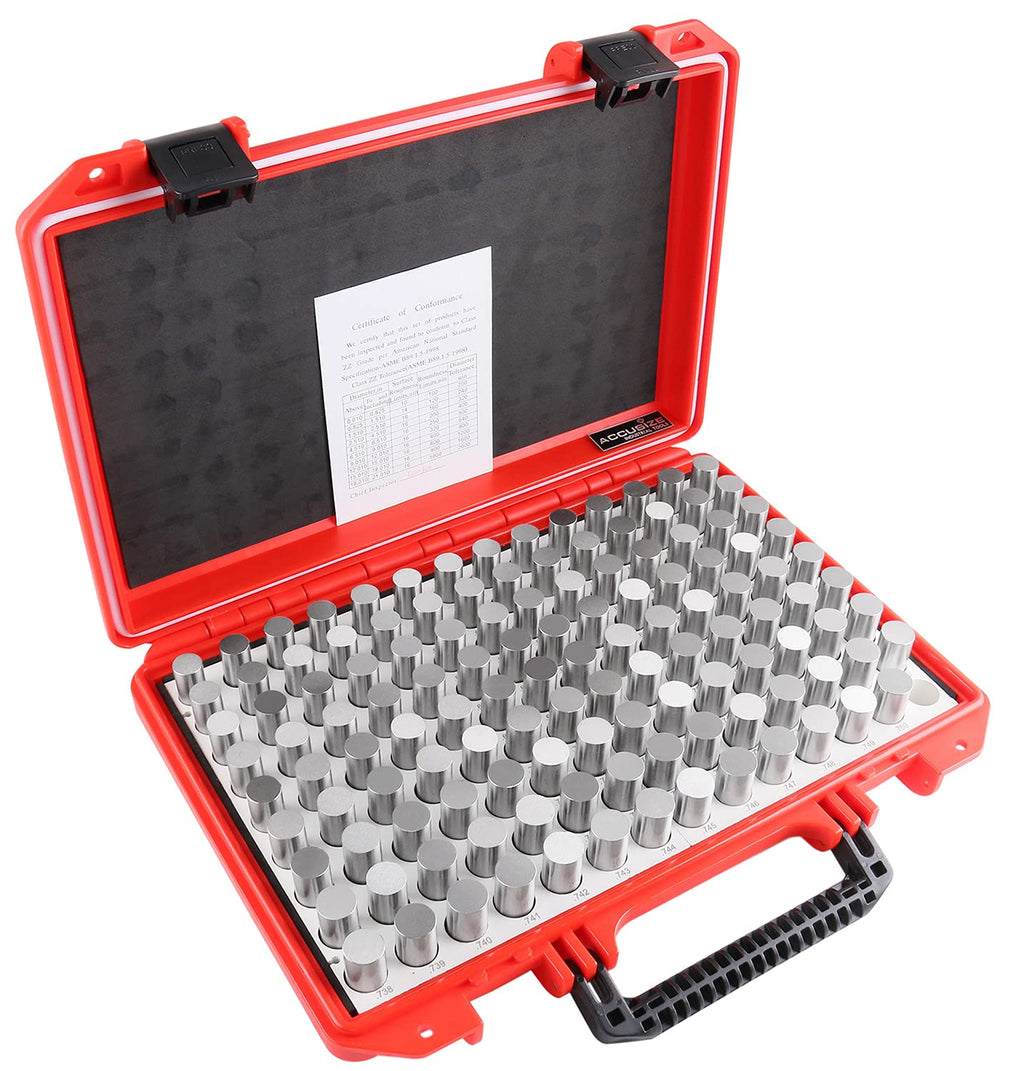 Accusize Industrial Tools 0.626''-0.750'', 125 Pcs Steel Plug Pin Gauge Set, Minus, Class Zz, M4(-)