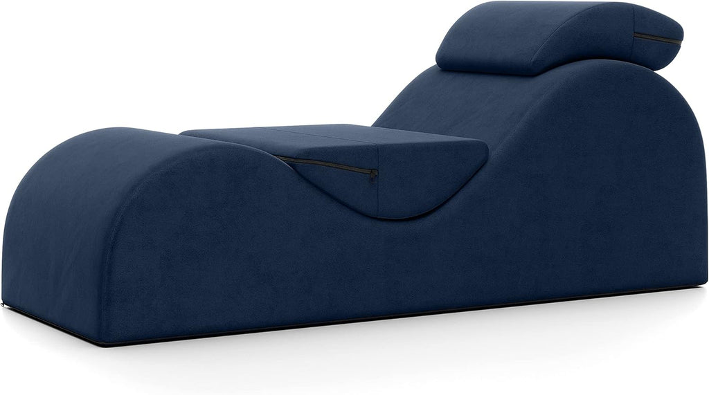 Avana Luvu Lounger - Chaise Lounge Chair for Yoga, Exercise, Massage - High Density Foam - Made in The USA - Dark Blue
