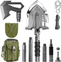 Zune Lotoo Survival Shovel Multitool with Axe, 29 in 1 Unbreakable Tactical Shovel Martensitic Steel kit, Compact Camping Shovel Folding Adjustable 7 Angles for Outdoors Gear Military Tool Gifts
