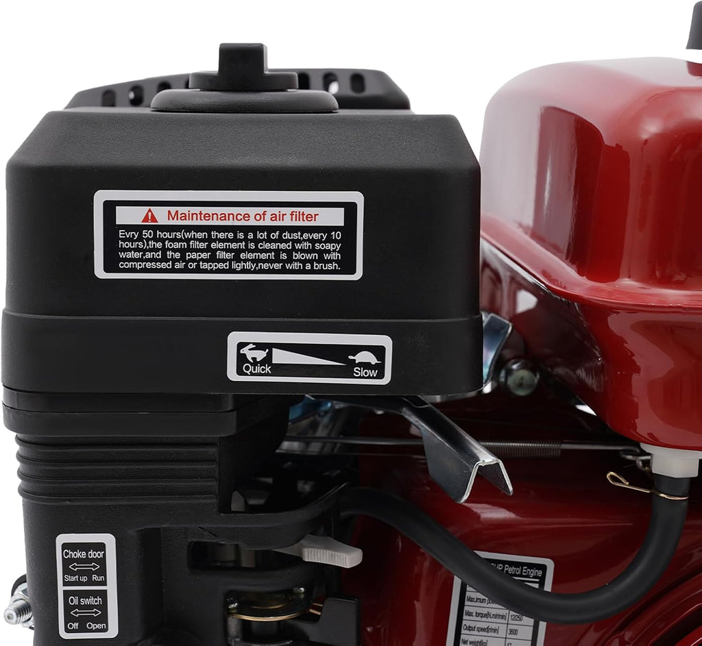 212cc 4-Stroke Pull Start Petrol Engine w/0.95Gal Fuel Tank,3000W 7.5HP Horizontal Air Cooled Single Cylinder Home-use Gas Engine for Water Pumps,Vibrators,Generators,Puffers,Threshers.
