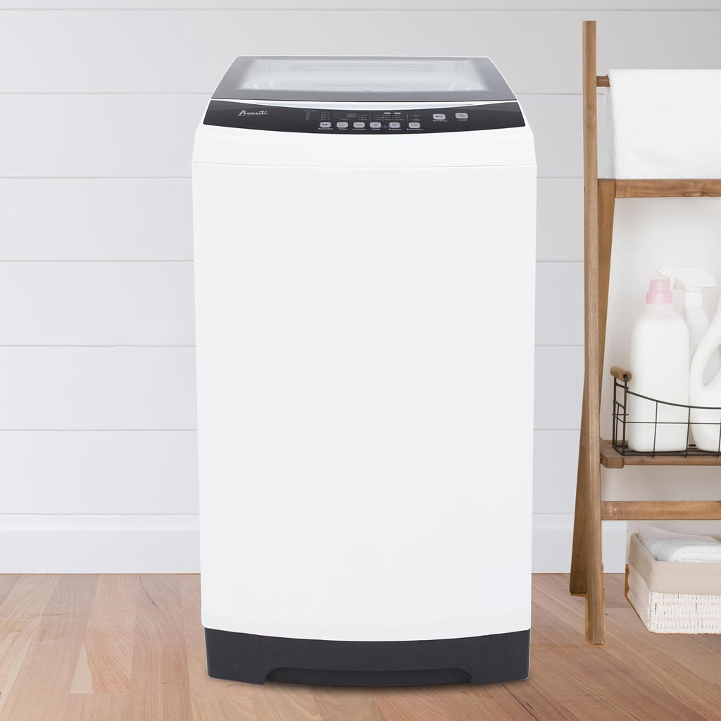 Avanti STW16D0W Portable Washing Machine 1.7 Cu. Ft. Capacity, Top Loading with Hot and Cold Water Inlets, 6 Cycles, Compact for Apartments Dorms and RVs, White