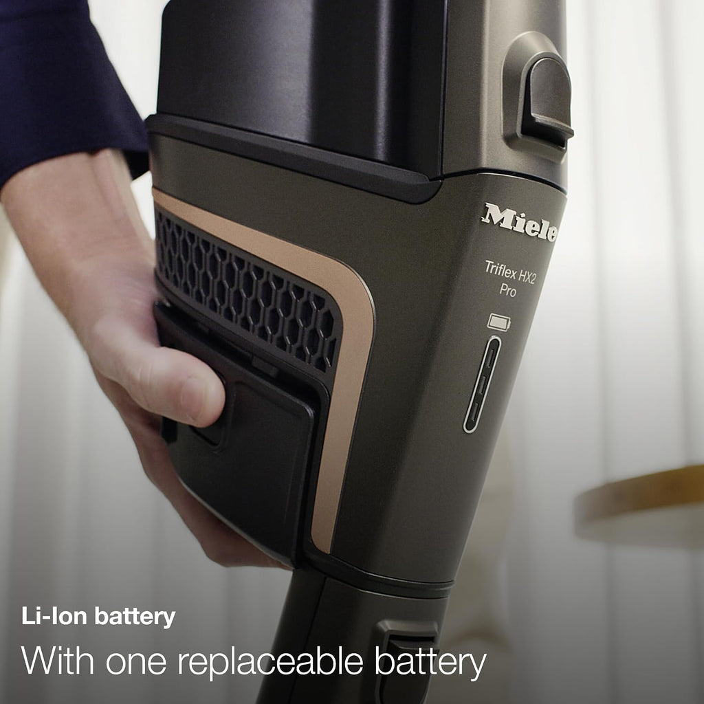 Miele Triflex HX2 Cat & Dog Self-Standing Cordless Stick Vacuum Cleaner 60 min runtime,Obsidian Black / Rose Gold