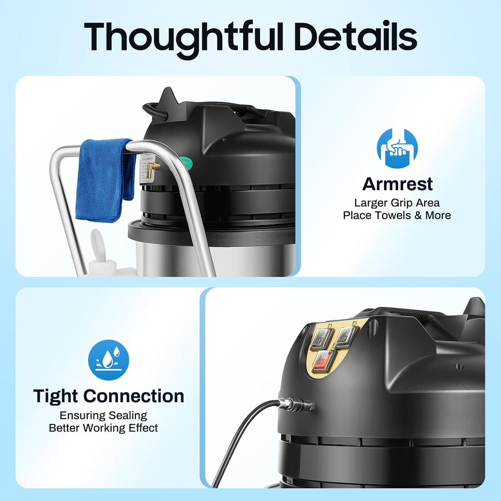 Commercial Carpet Cleaner Machine, 60L 3-in-1 Professional Carpet Vacuum Cleaner, Industrial Steam Cleaner Deep Steam Cleaner for Hotels, Offices