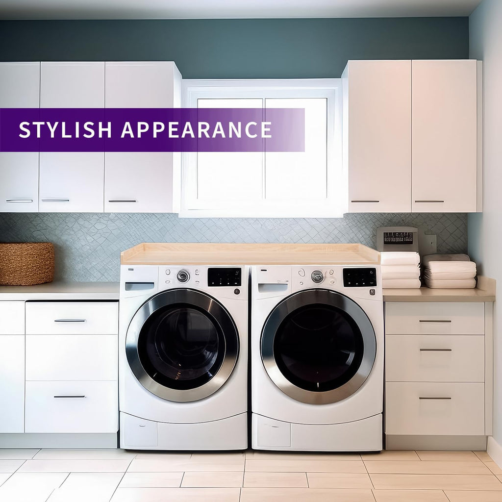 Life Finds 54 inch Washer Dryer Countertop with Safety Ledge for Laundry Room Organization, Light Wood, LF-WDCT1C