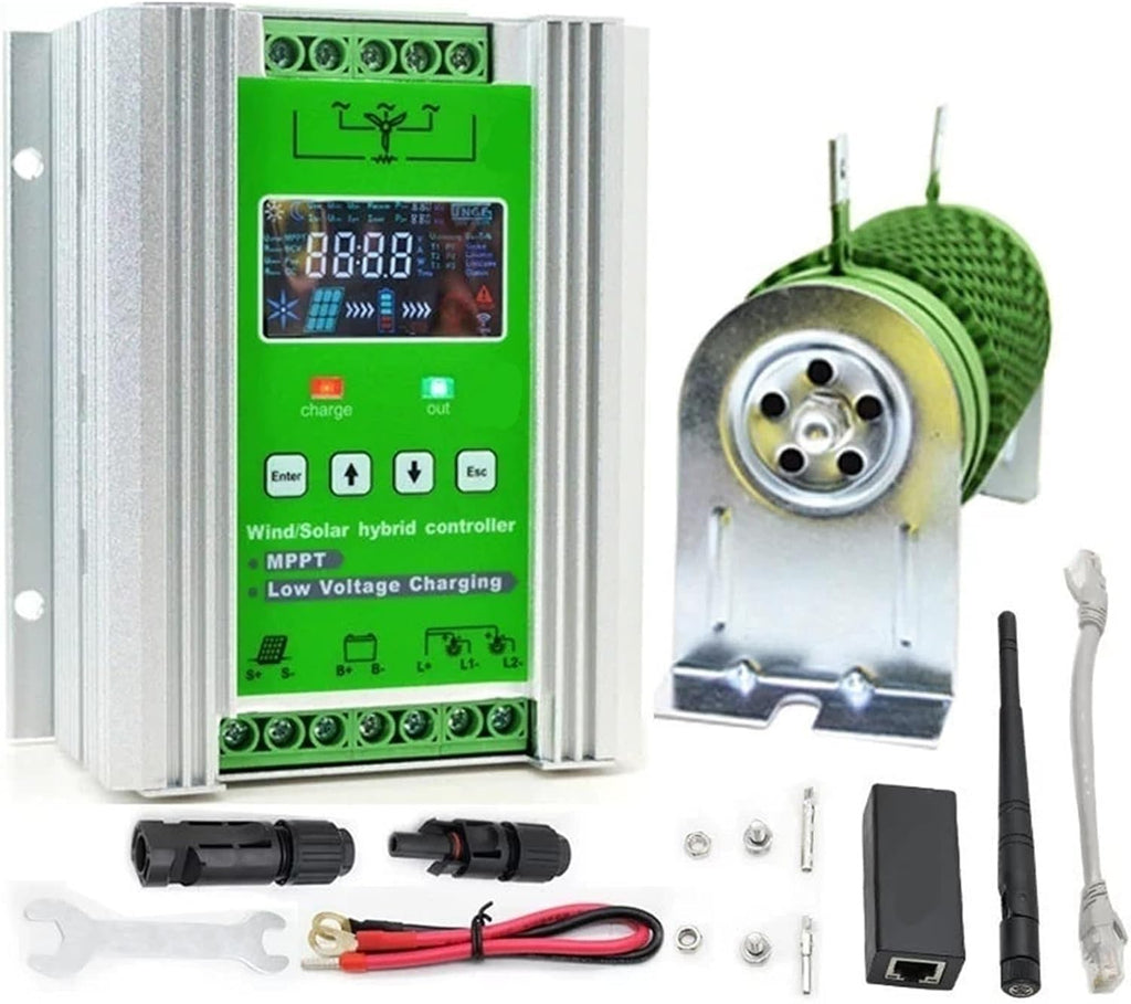 Wind Generator, 12V 24V 48V 3000W 5KW Hybrid Wind Solar Charge Controller Generator System for Lithium Lead Acid Battery,for Home, Farm, RVs, Boats(12V/24V/48V 300W Wind+500W Solar)