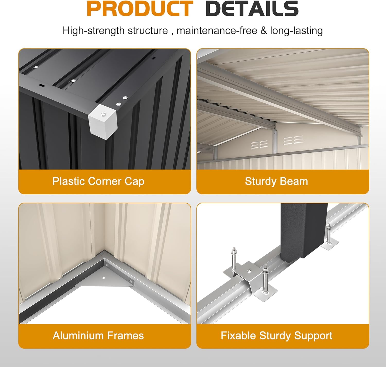KEIKI 12x23 FT Heavy Duty Metal Carport with Storage Shed, Steel Garage Shelter with Sliding Door, Waterproof Sloped Roof, UV Protection Panels, Outdoor Car Canopy for Car, Boat, Tractor