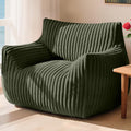 Giant Bean Bag Chair for Adults, Oversized Memory Foam Bean Bag Sofa with Armrests, Large Comfy Fluffy Single Lounges Mini Couch for Living Room, Bedroom & Dorm(Green)