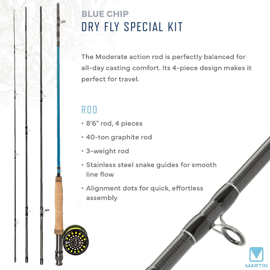 Martin Fly Reel and Fishing Rod Combo Kit
