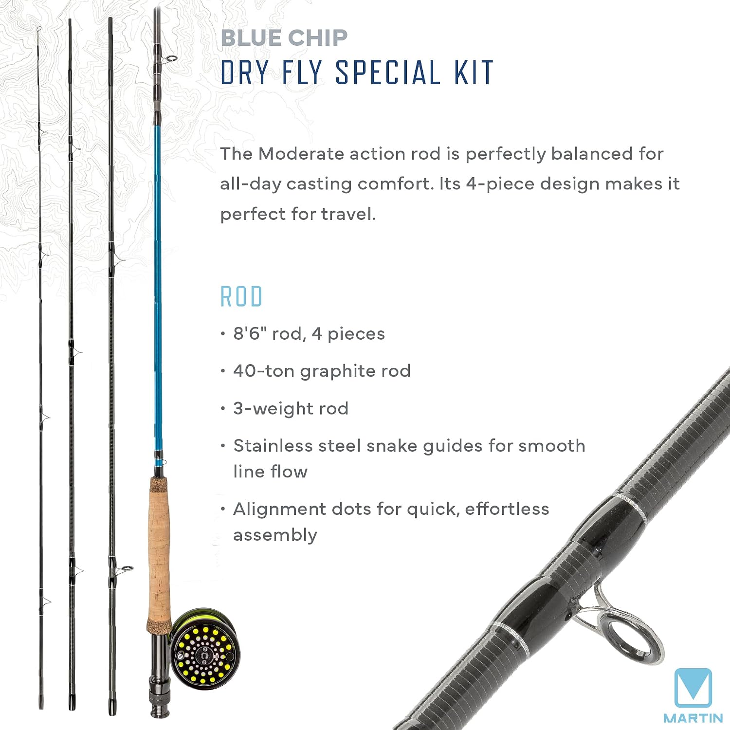 Martin Fly Reel and Fishing Rod Combo Kit