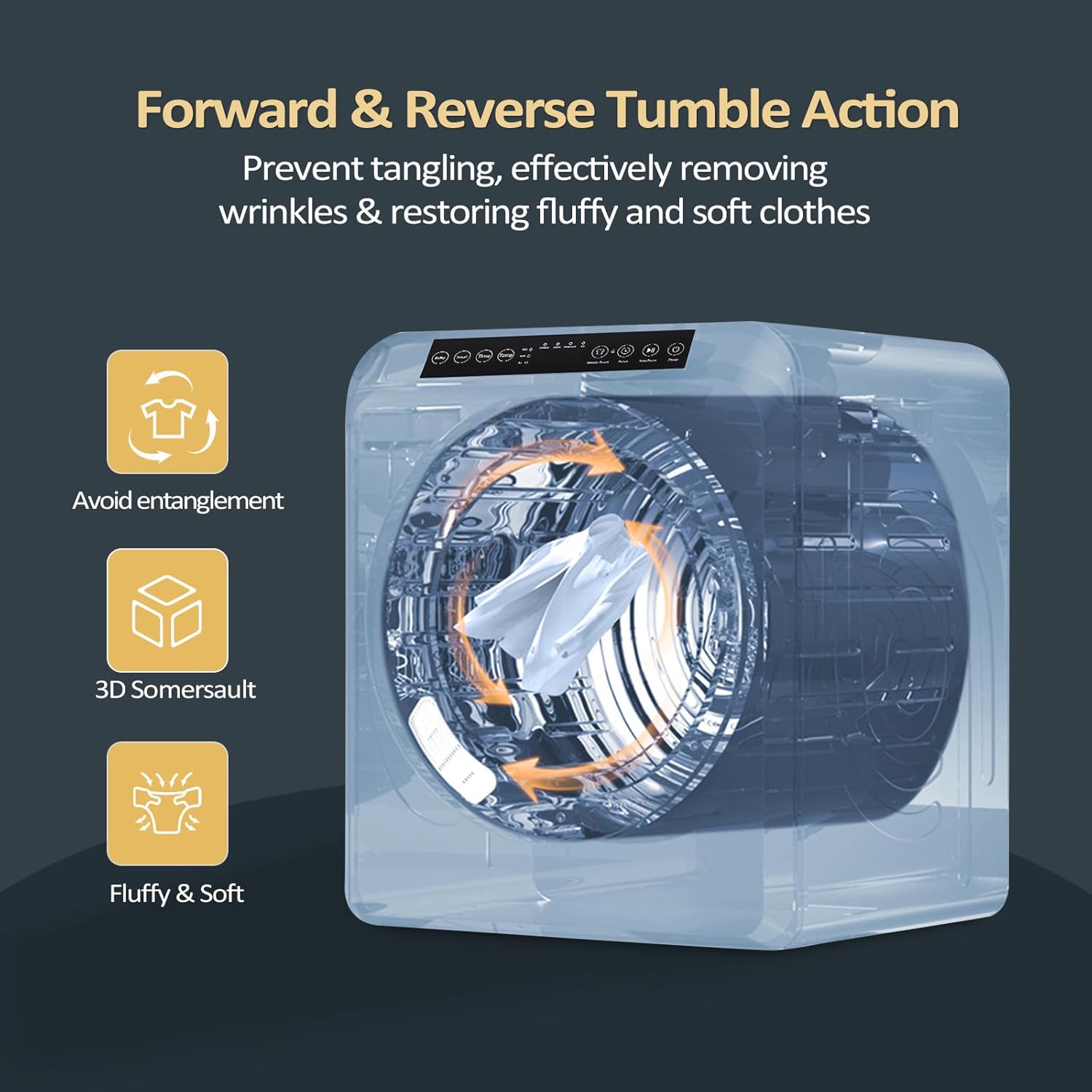 ROVSUN 3.5CuFt Clothes Dryer and 30LBS Full-Automatic Washing Machine Set, Compact Laundry Washer and Dryer Combo Set with Stainless Steel Inner Tub, for Apartment, Dorms, Home
