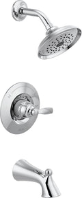 Delta Woodhurst 14 Series Bathtub and Shower Faucet Set, Chrome Shower Head and Handle Set, Valve Trim Kit, Chrome T14432 (Valve Not Included)