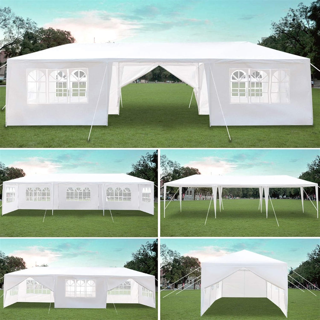 Party Tent Outdoor Gazebo - 10x30 Heavy Duty Canopy Tent Portable Shade Canopy Patio Camping Gazebo with 8 Sides Wall,White Tents Sun Shelter