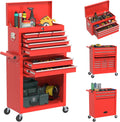Rolling Tool Box with Wheels, 8-Drawer High Capacity Tool Chest with Wheels, Removable Storage Toolbox with Lock for Garage, Workshop (Red)