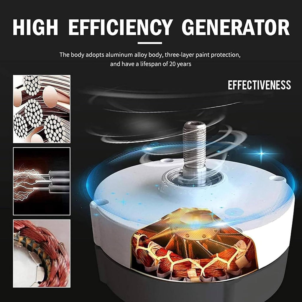 3000W/5000W Wind Turbine Generator,12V 24V 48V with 3 Blades Wind Vertical Turbine Generator Permanent Magnet Generator Wind Turbine Kit for Hybrid Wind Solar,3000W-12V