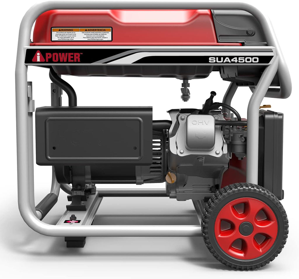 A-iPower SUA4500 4500 Watt Portable Generator Gas Powered Wheel Kit Included, EPA/CARB complied