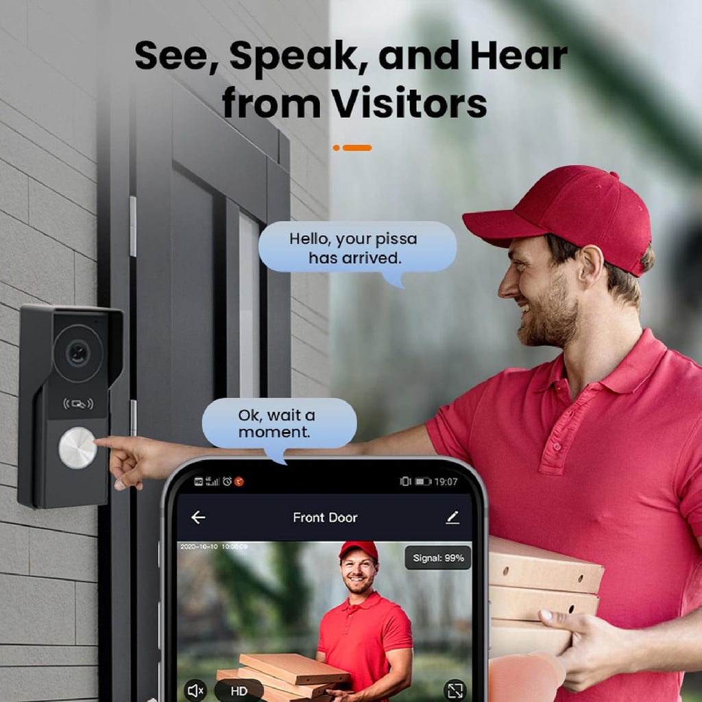 Smart Video doorbell intercom System videophone for Home with 10.1 inch Big Touch Screen, 1080p Night Vision doorbell Camera with Monitor, Tuya APP, Talk, Video Recording, Unlock, Playback