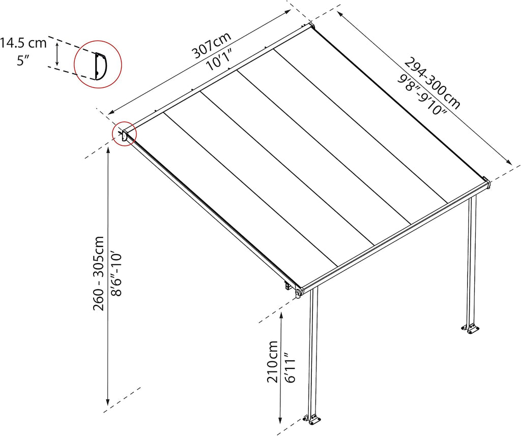 Palram - Canopia Feria 10' x 10' Patio Cover - White