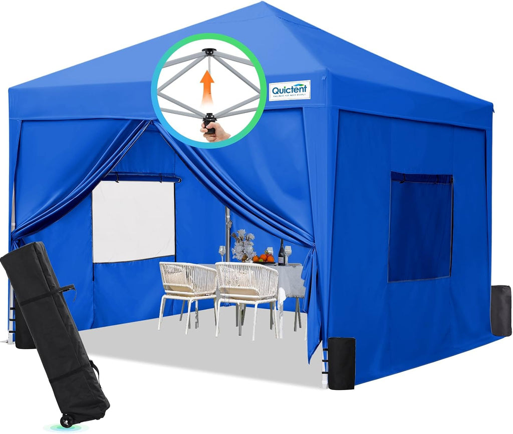 Quictent Privacy 8x8 Pop up Canopy Tent with Sidewalls and Roll-up Ventilated Windows, One Person Easy Setup, Outdoor Commercial Gazebo Shelter Enclosed Waterproof, Bonus 4 Sandbags