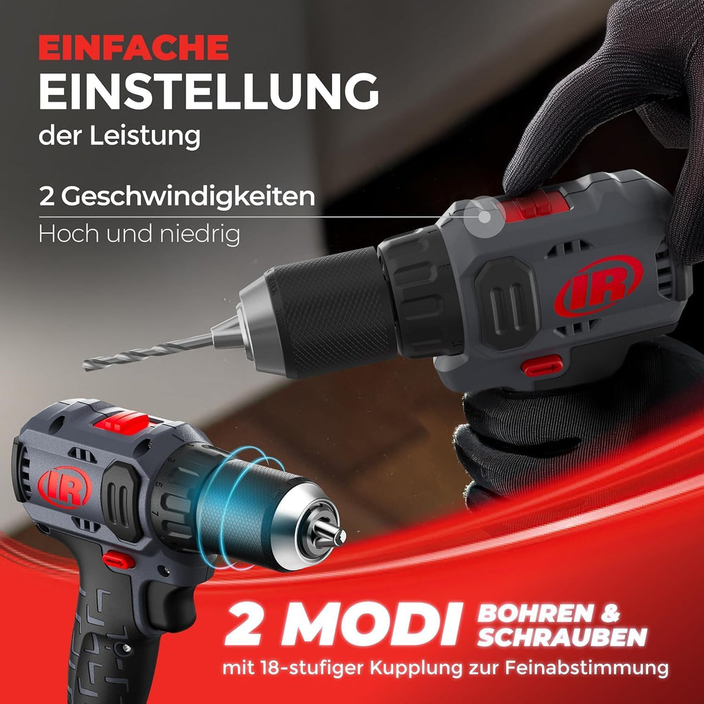 Ingersoll Rand D3141 1/2' 20V Cordless Compact Drill Driver Bare Tool, 450 in-lb Torque, Keyless Chuck, Pistol Grip