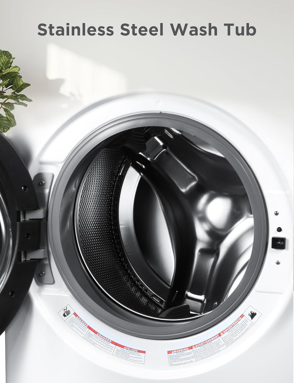 BLACK+DECKER 4.5 Cu. Ft. Front Load Washer, Full Size Washing Machine with 12 Cycles, ENERGY STAR certified Washer Machine, Hot & Cold Inlet Hoses, LED Display, 120V, BFLW45M, White