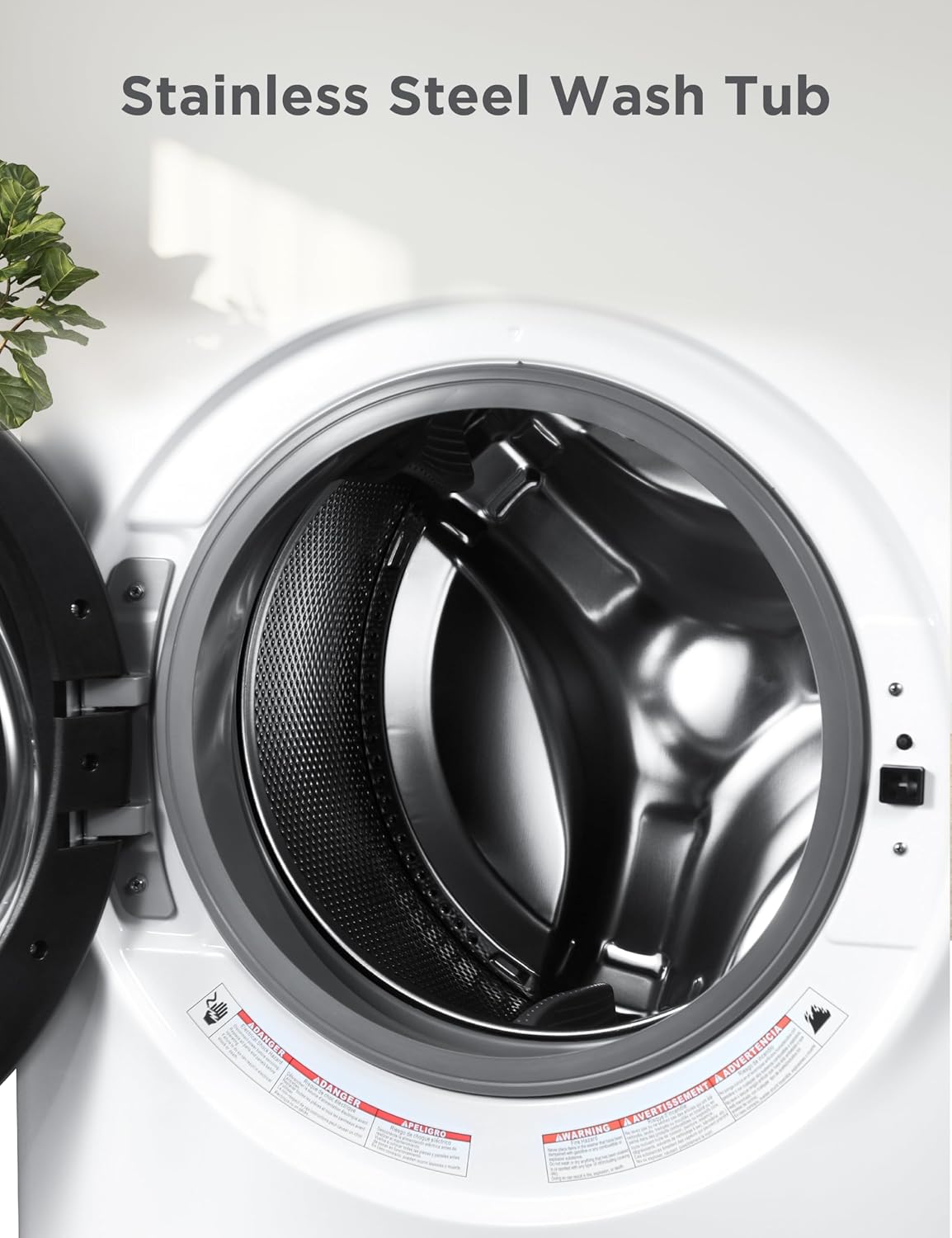 BLACK+DECKER 4.5 Cu. Ft. Front Load Washer, Full Size Washing Machine with 12 Cycles, ENERGY STAR certified Washer Machine, Hot & Cold Inlet Hoses, LED Display, 120V, BFLW45M, White
