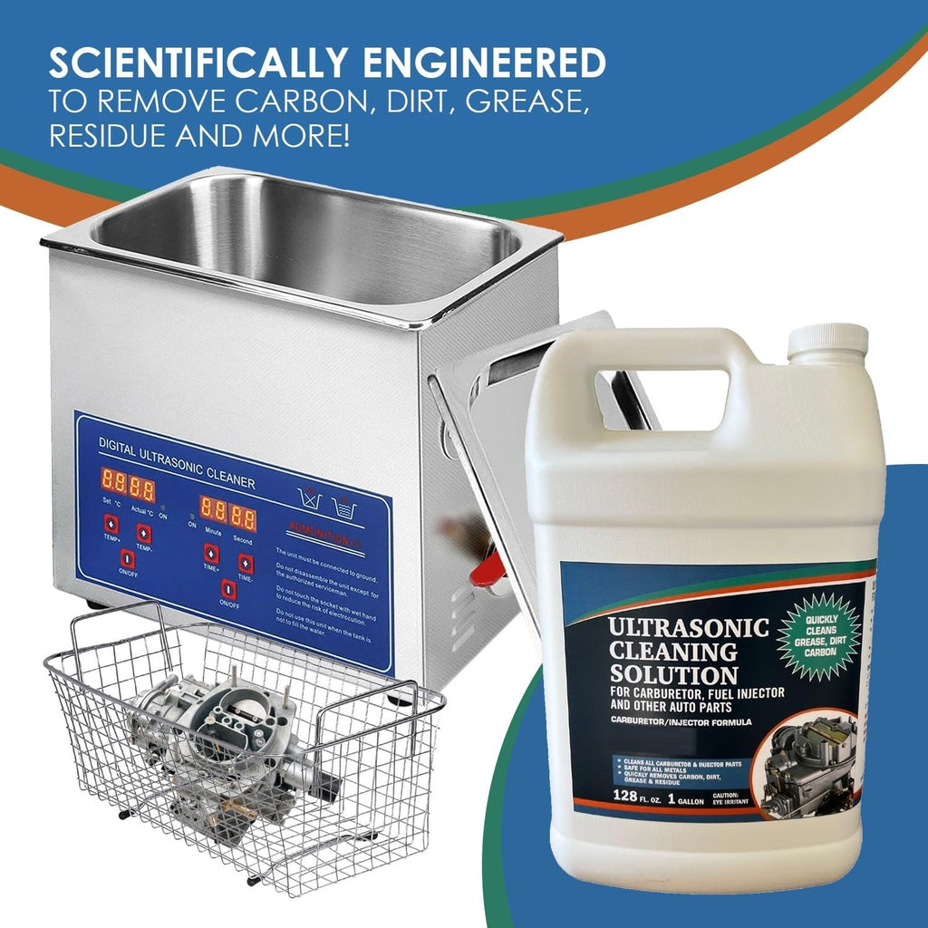 NORTHWEST ENTERPRISES Ultrasonic Cleaner Solution for Carburetors and Engine Parts. Concentrated Washing Compound for use in Ultrasonic Machines and Immersion Washers - Automotive Fluid (4 Gallons)