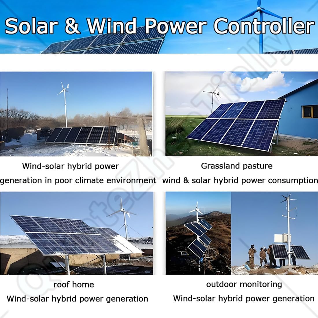 Wind Turbine Solar Hybrid Mppt Charge Boost Controller,Boost Mppt 12v/24v Off-Grid Controller,Wind Generator Intelligent Regulator,for Power Plants,Street Lamp 3000W