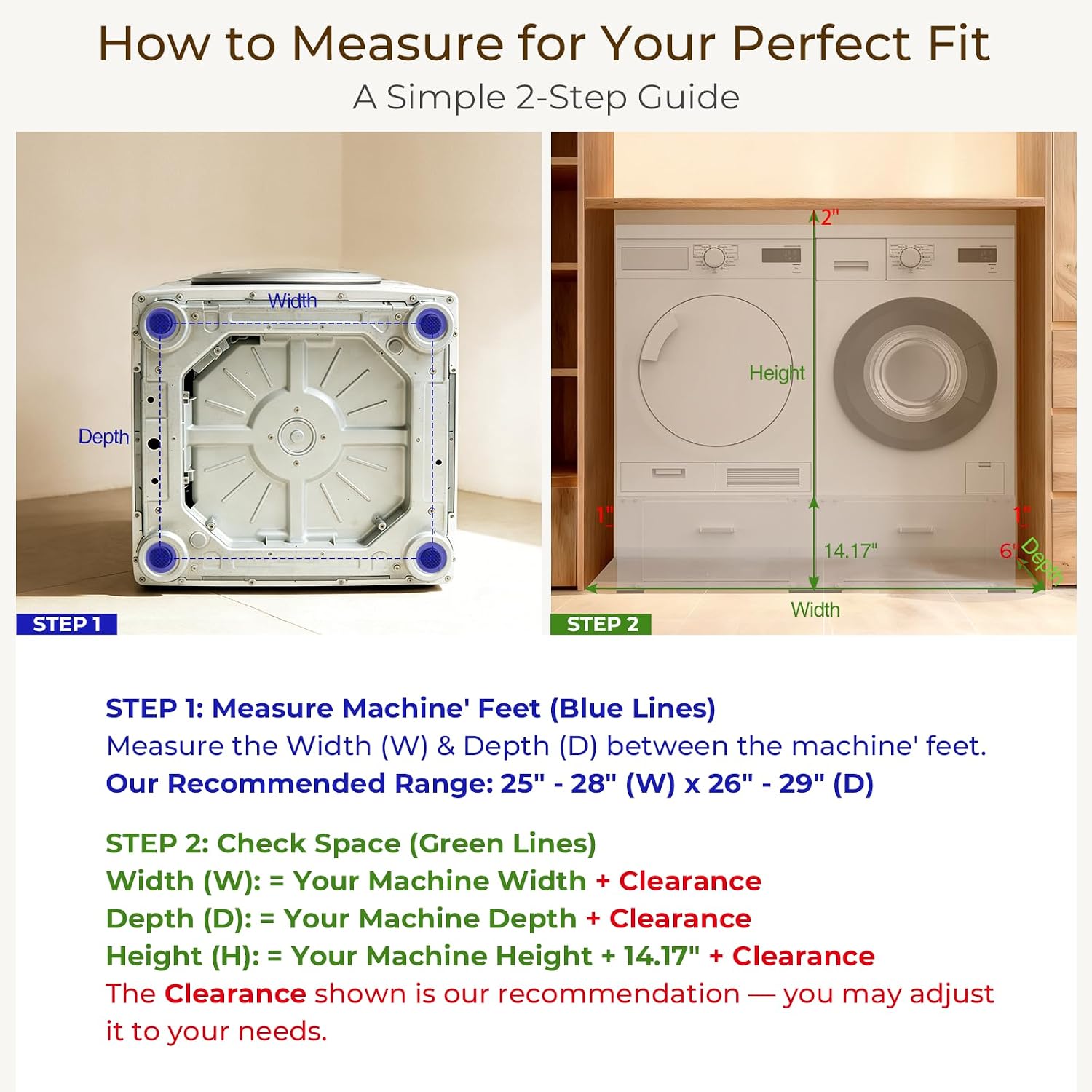 SKM Washer and Dryer Pedestal with Drawer, Laundry Pedestal for Washer and Dryer Stand, Heavy Duty Steel Washing Machine Stand Height Raiser (2, white, 28' W x 29' D x 14' H)
