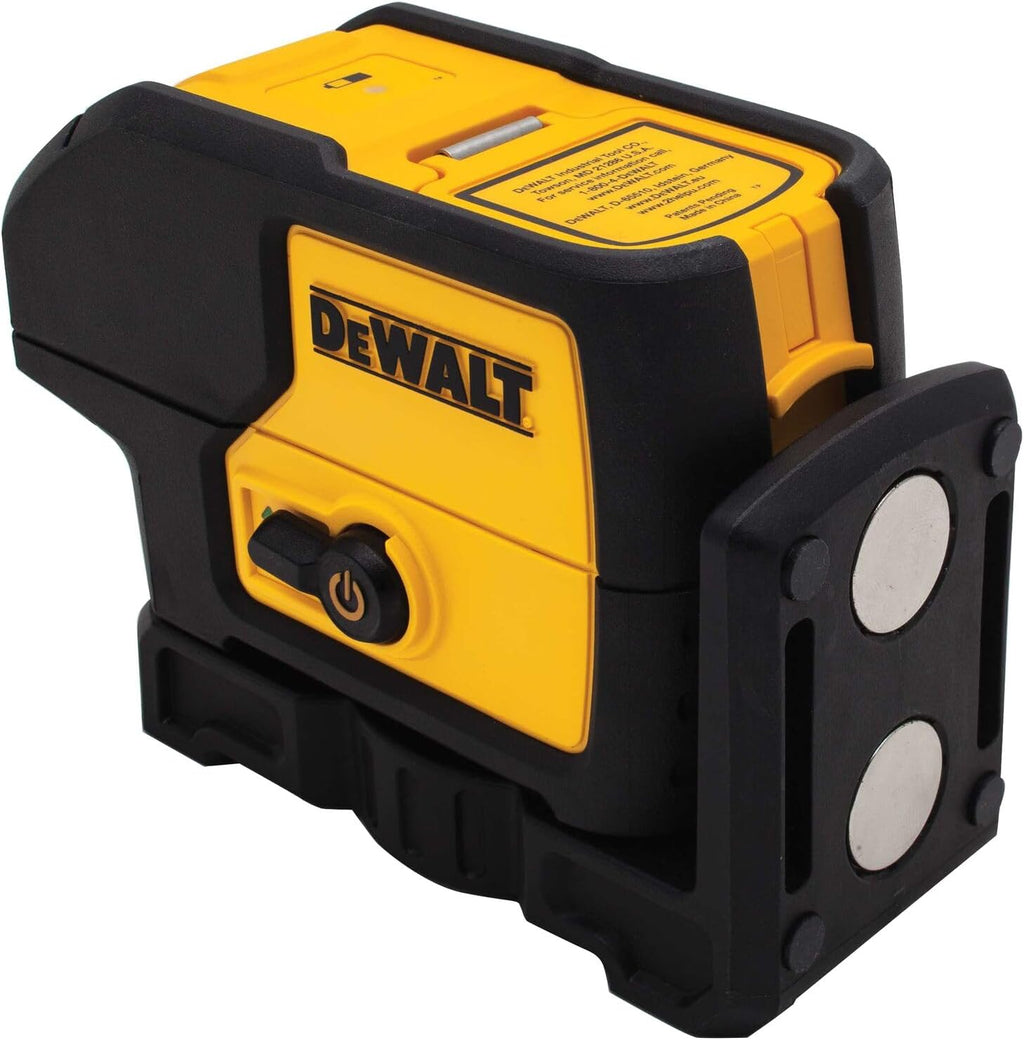 DEWALT Laser Level, 3 Spot Beam Line Laser Pointer with Built-in Magnetic Pivoting, Green (DW083CG)